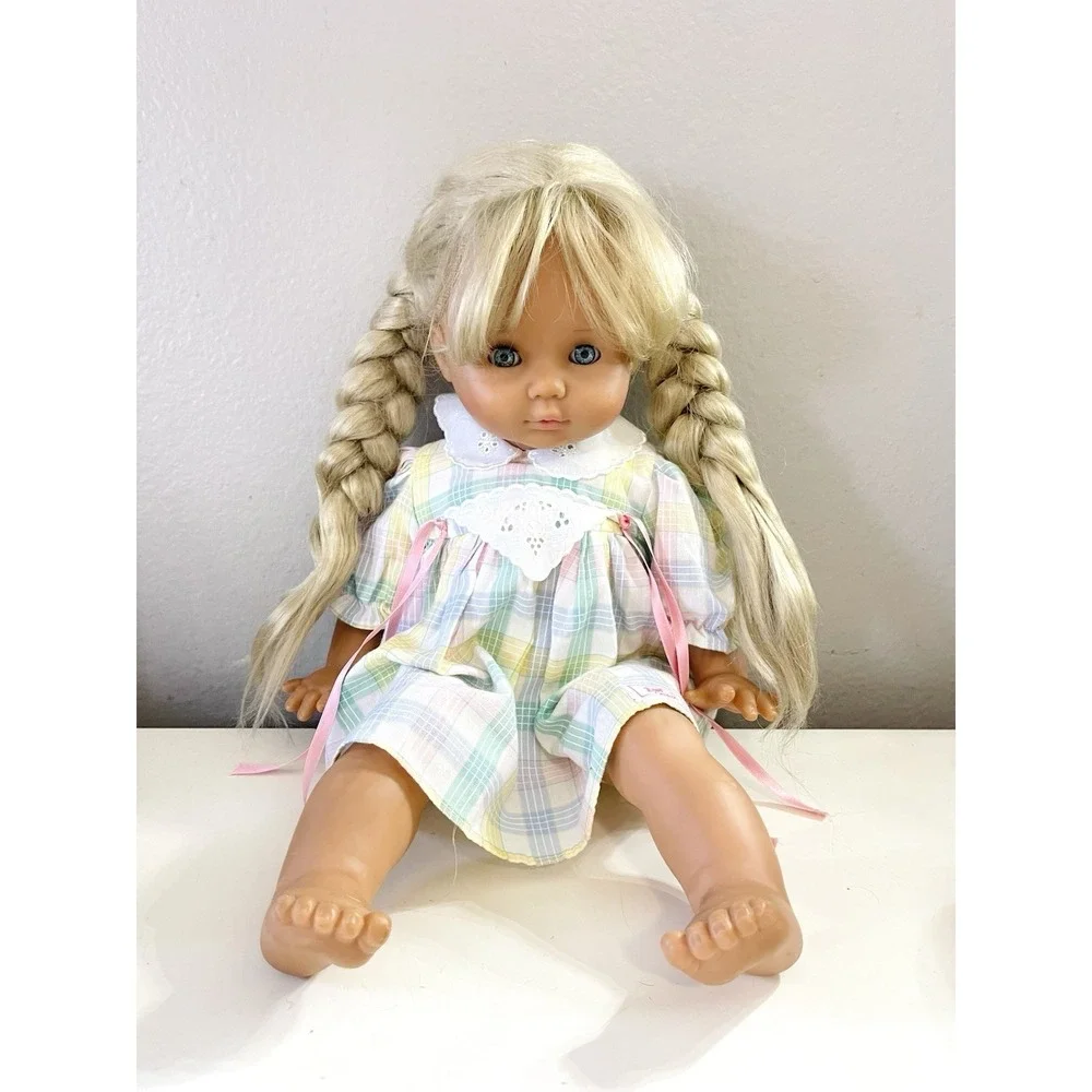 Zapf Creations Doll Germany 1987 Long Blonde‎ Braids Blue Eyes 20